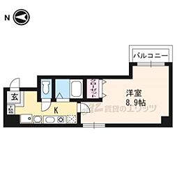 ＣＡ．プレザントヒル 5階1Kの間取り