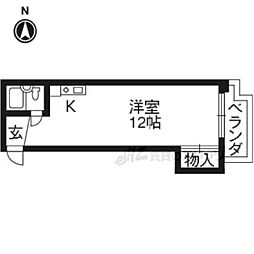 美光レジデンス 2階ワンルームの間取り