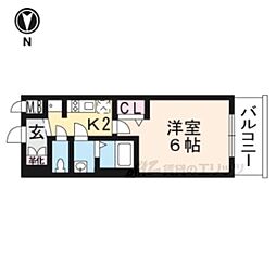 プレサンスTHE KYOTO粋都 3階1Kの間取り