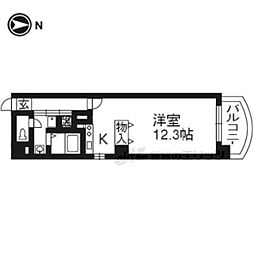ＣＯＳＭＯ　Ｖ 4階1Kの間取り