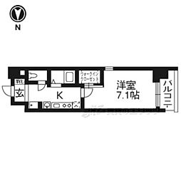 アスヴェル京都烏丸五条 8階1Kの間取り