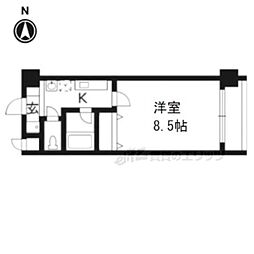 JR東海道・山陽本線 西大路駅 徒歩15分の賃貸マンション 2階1Kの間取り