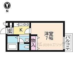 アクティ大堰 1階1Kの間取り