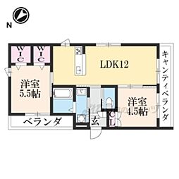 京阪本線 出町柳駅 徒歩5分の賃貸マンション 3階2LDKの間取り
