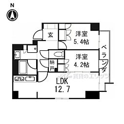 クラッシィハウス御池柳馬場 402 4階2LDKの間取り