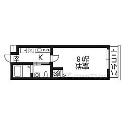 セレーノ御前蛸薬師 1Kの間取図画像