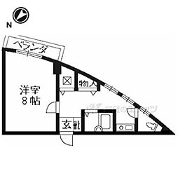 プレサンス京都駅前 1Kの間取図画像