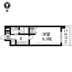 ベラジオ烏丸三条 1Kの間取図画像