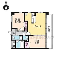 ベリエ茶五 2LDKの間取図画像