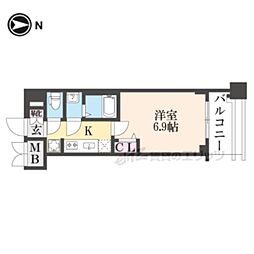 プレサンス京都東寺 1Kの間取図画像
