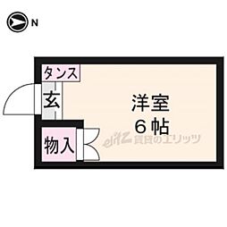 福ノ川ハイツ ワンルームの間取図画像