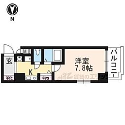 エステムコート京都烏丸3ジャパニズム 1Kの間取図画像