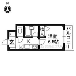 シェドゥーヴル等持寺 1Kの間取図画像