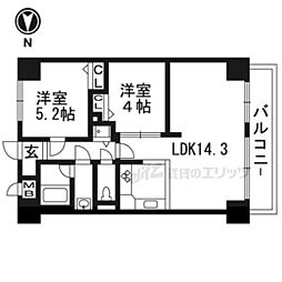 サンヴェール京都西陣 2LDKの間取図画像