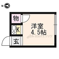 若竹荘 ワンルームの間取図画像