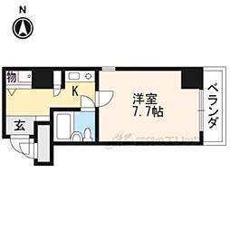 ライオンズマンション四条烏丸 1Kの間取図画像