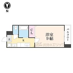 ハウスセゾン御所南 1Kの間取図画像