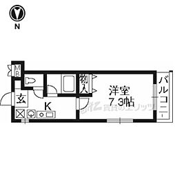 キャピタル・シティー 1Kの間取図画像