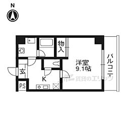 ヴィエラ 1Kの間取図画像