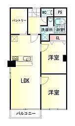 ハイライフ北仙台 2SLDKの間取図画像