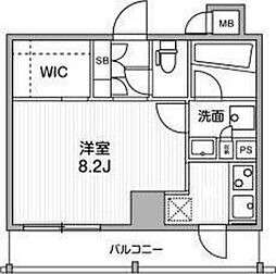ＡＬＴＥＲＮＡ銀座 7階ワンルームの間取り
