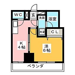 HF銀座レジデンスEASTII 11階1Kの間取り