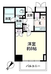 クオリア銀座 5階1Kの間取り