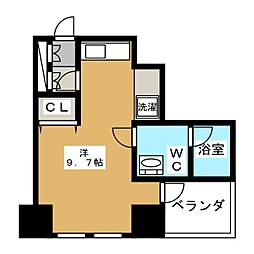 コンフォリア愛宕 ワンルームの間取図画像