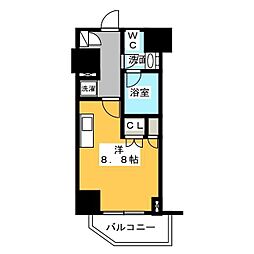 パークハビオ新橋 ワンルームの間取図画像