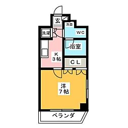 パレステュディオ汐留WEST 1Kの間取図画像