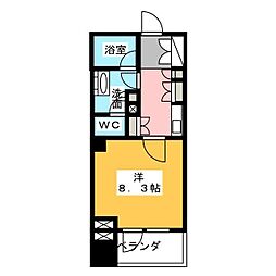 グランスイート明石町 1Kの間取図画像