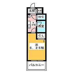 PRIMEURBAN日本橋茅場町 1Kの間取図画像
