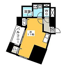 コンフォリア銀座EAST ワンルームの間取図画像