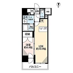プレール・ドゥーク亀戸VI 11階1LDKの間取り