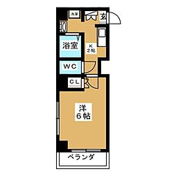 クレールメゾンMS 2階1Kの間取り