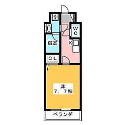 オーキッドレジデンス森下 3階1Kの間取り