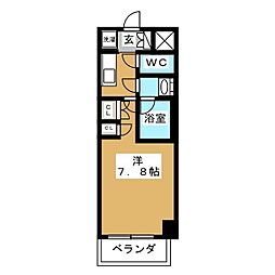 プラウドフラット両国イースト 8階1Kの間取り