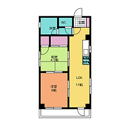 近藤ビル 2階2LDKの間取り