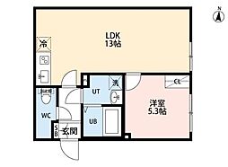 PARK LILA住吉 4階1LDKの間取り