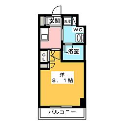 プラウドフラット両国 11階1Kの間取り