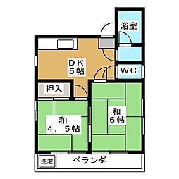 五井緑ビル 2DKの間取図画像
