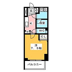 LIGHTTERRACE押上 1Kの間取図画像