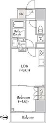 ルミーク錦糸町 1LDKの間取図画像