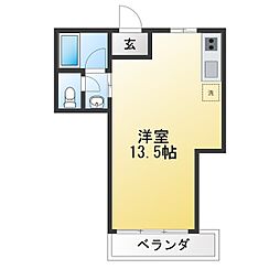 白岩ビル ワンルームの間取図画像