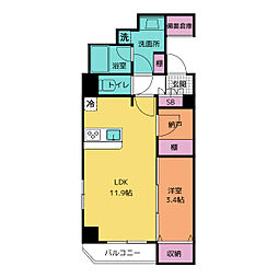 アイルプレミアム押上ノルド 5階1LDKの間取り