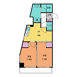 アイル押上ノース 4階2DKの間取り