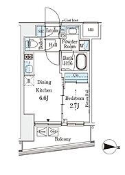 イプセ押上 3階1DKの間取り
