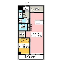 プラウドフラット墨田曳舟ディアージュ 1階1LDKの間取り