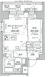 ティモーネ押上ノルド 9階1LDKの間取り