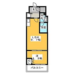 パークアクシス押上レジデンス 3階1LDKの間取り